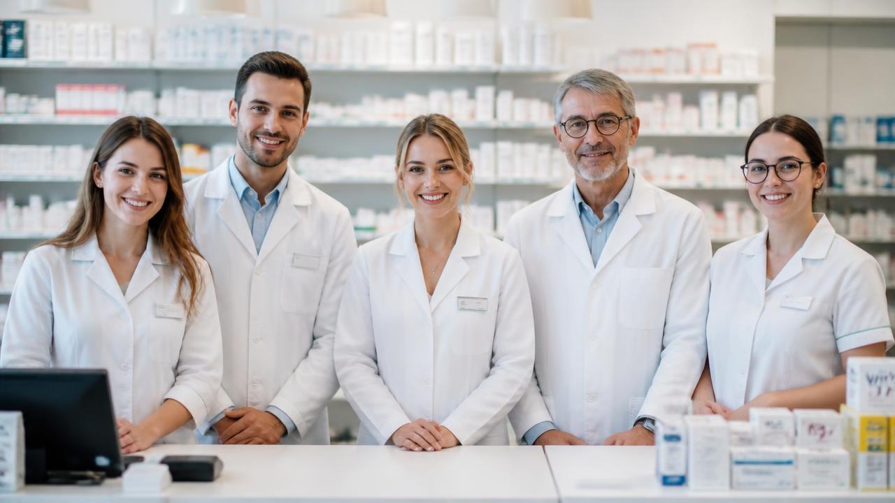 L'équipe de la Pharmacie Argia derrière le comptoir